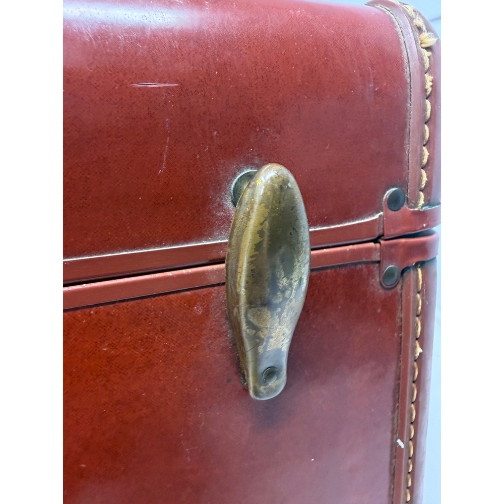 Vintage Samsonite Train Case Shwayder Bros Red Brown Hard Shell Vanity Luggage - Picture 4 of 14